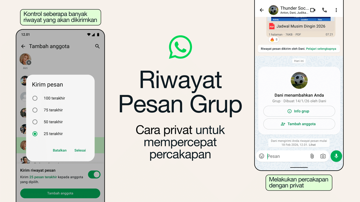 Anggota Baru di Grup WhatsApp Tidak Lagi Terlewat Obrolan