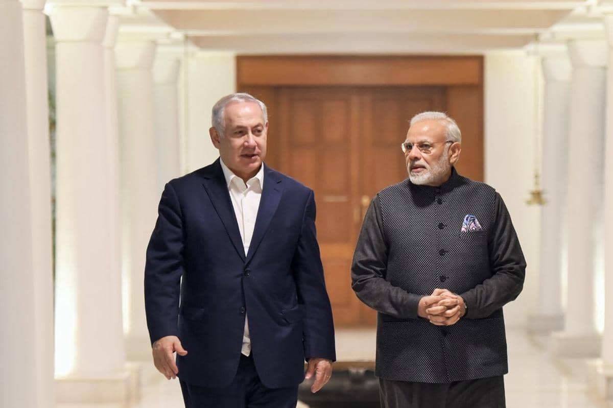 PM Israel Benjamin Netanyahu dan PM India Narendra Modi 