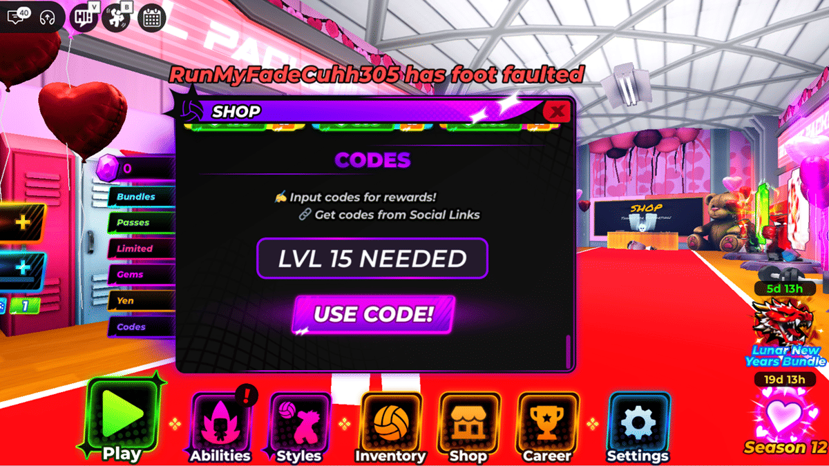 kamu harus level 15 untuk bisa menukarkan kode redeem 