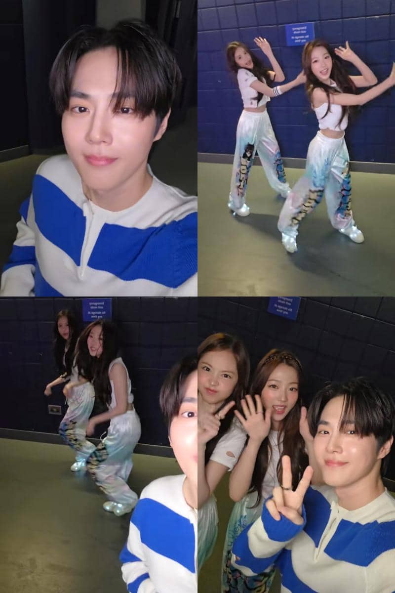 Carmen dan Stella Hearts2Hearts challenge sama Suho EXO