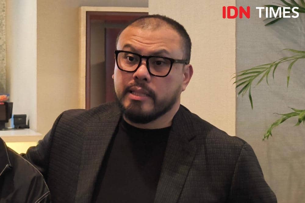 Joko Anwar dalam sesi doorstop usai press conference film Ghost in the Cell, Senin (23/2/2026)