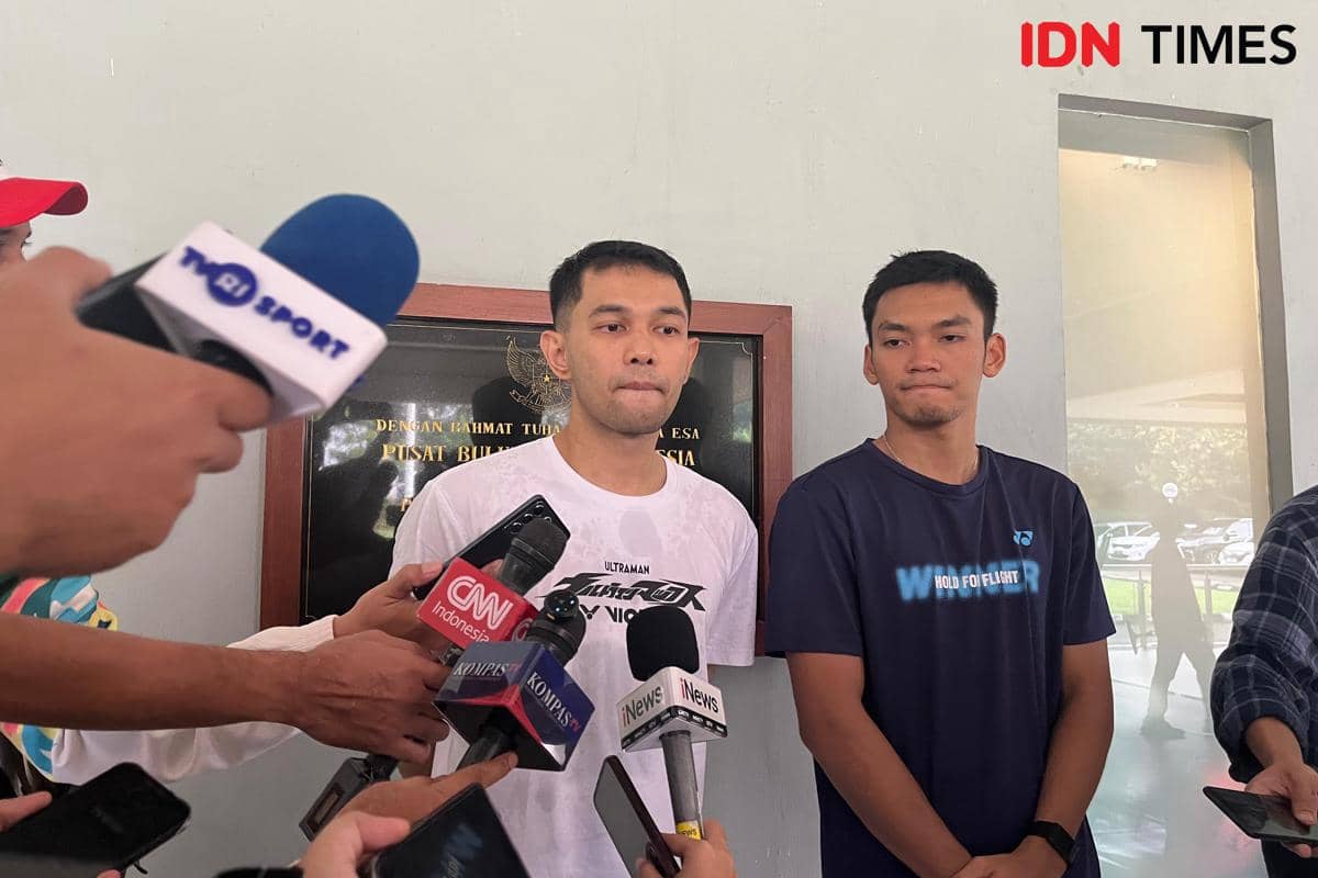 Ganda putra Indonesia, Fajar Alfian/Muhammad Shohibul Fikri di Pelatnas PBSI Cipayung 