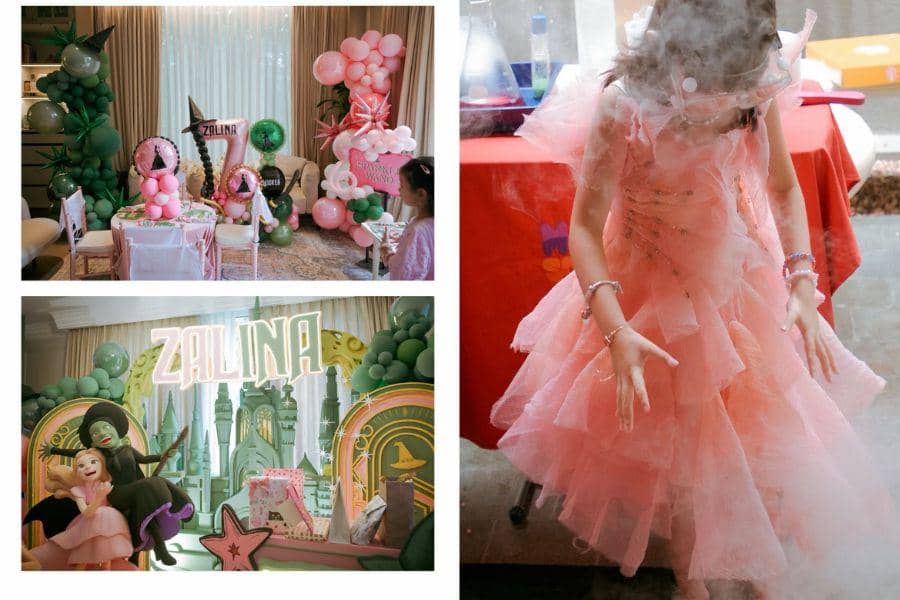 Gaya Baju dan Dekorasi Ulang Tahun Zalina Anak Raisa, Tema Wicked