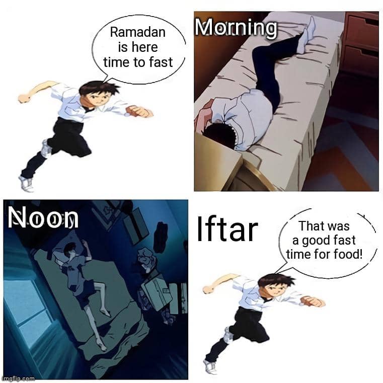 meme anime tentang Ramadan