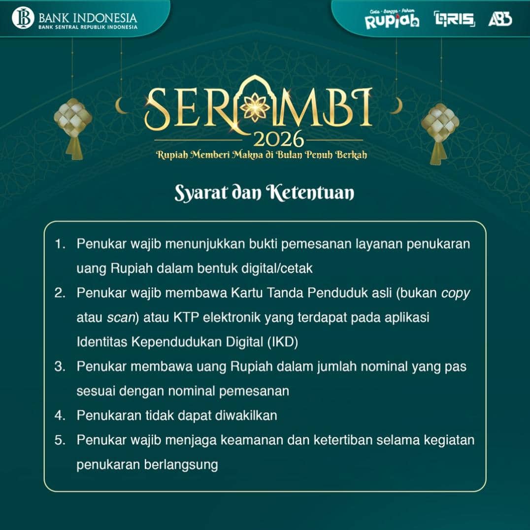 Jadwal dan Titik Lokasi Penukaran Uang Rupiah Lampung Periode I 2026