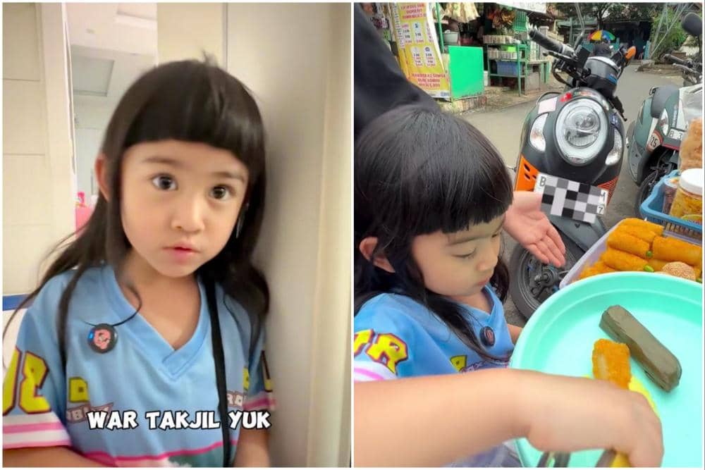 9 Momen Moana Anak Ria Ricis saat Berburu Takjil untuk Berbuka Puasa