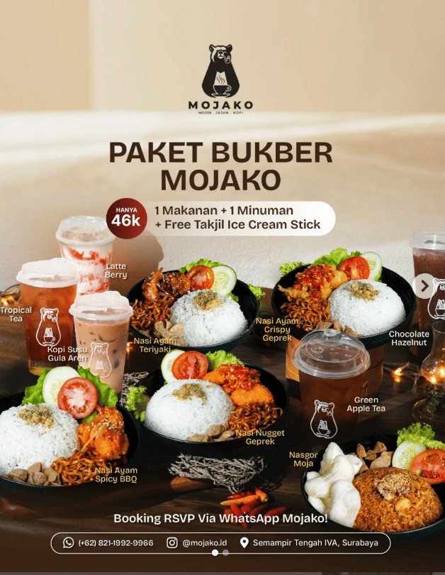 Promo bukber Ramadan 2026 di MOJAKO CAFE MERR. 
