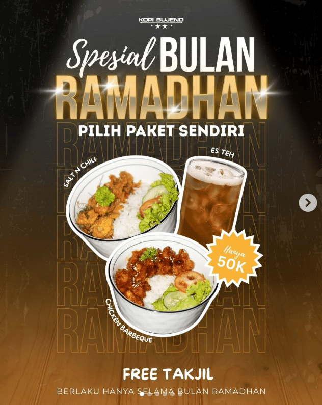 Promo bukber Ramadan 2026 di KOPI BUJEND. 