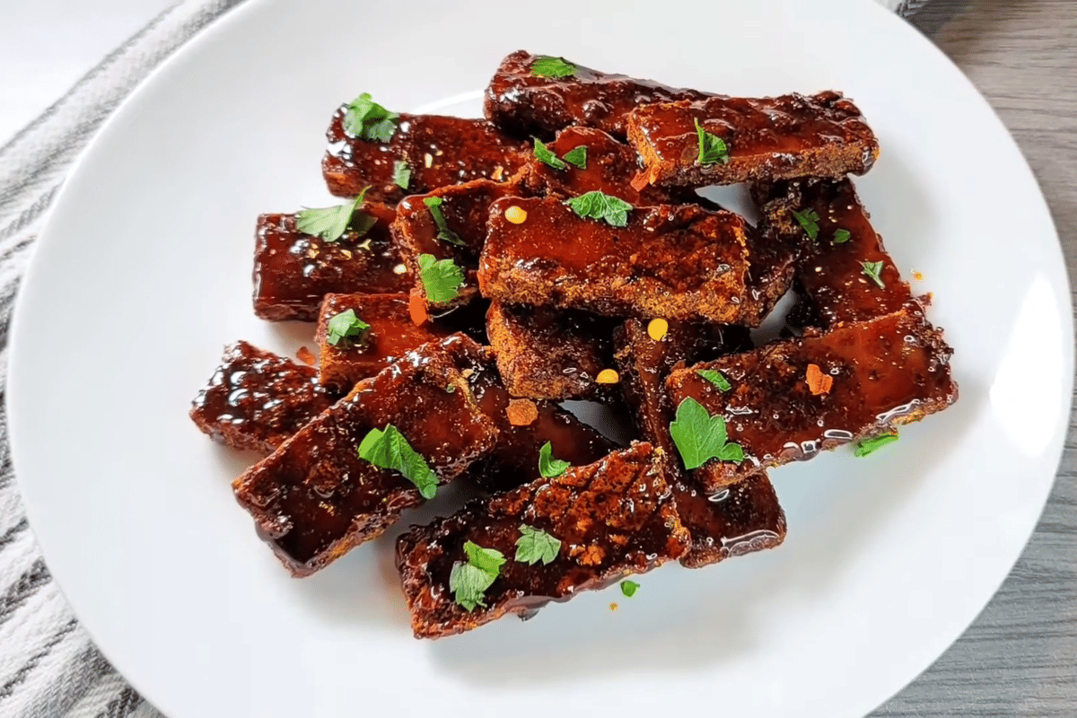 ilustrasi tahu bacem bakar teflon