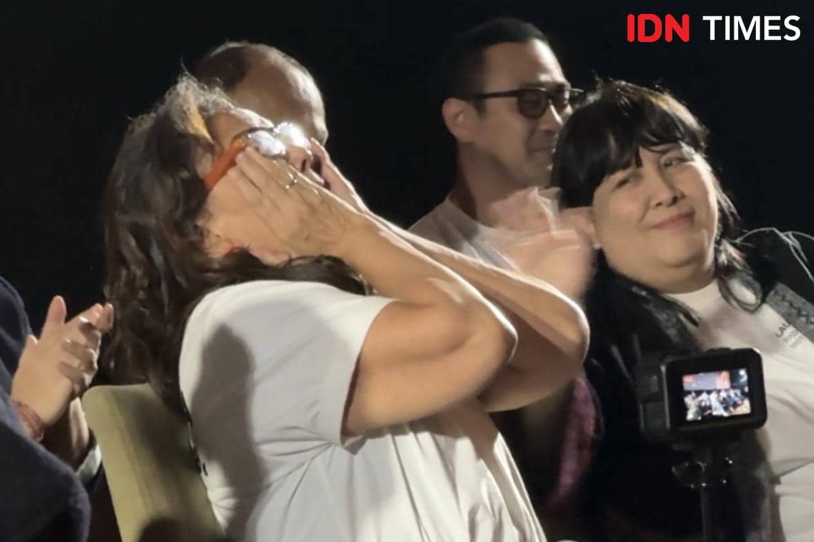 momen konferensi pers Laut Bercerita pada Selasa (24/2/2026)