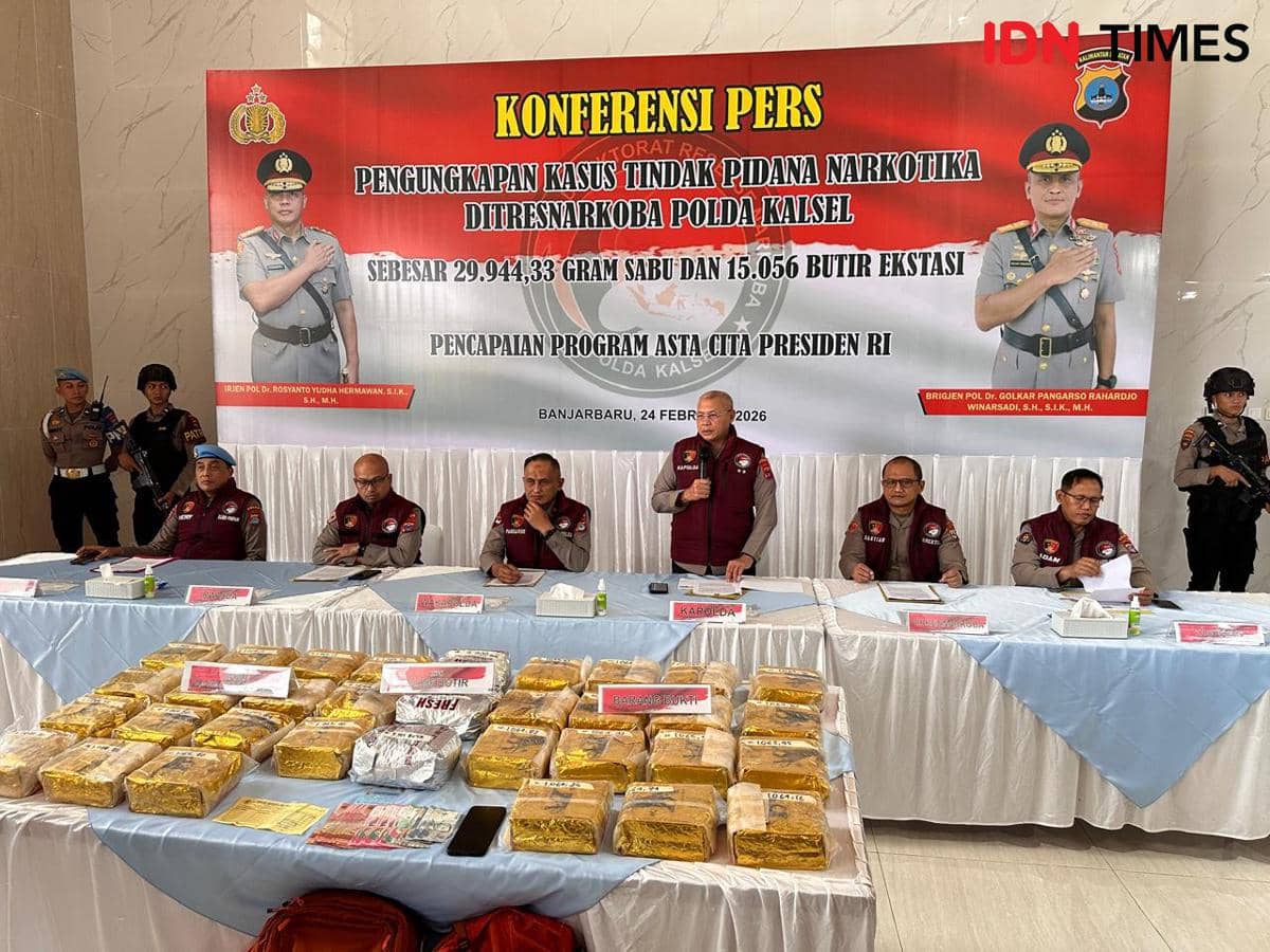 BB Narkoba Rp69 Miliar! Polda Kalsel Ringkus Kurir Jaringan Internasional