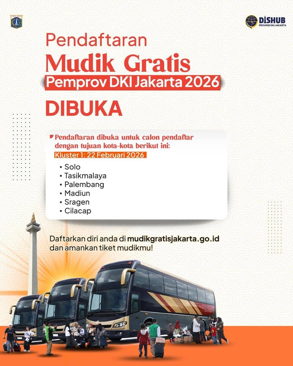 mudik gratis Pemprov DKI Jakarta