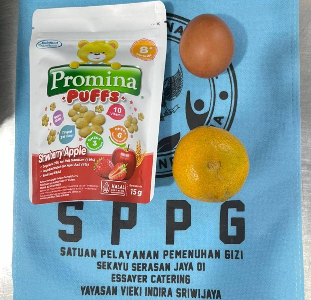 Salah satu menu MBG di SPPG Serasan Jaya 1 Sekayu.