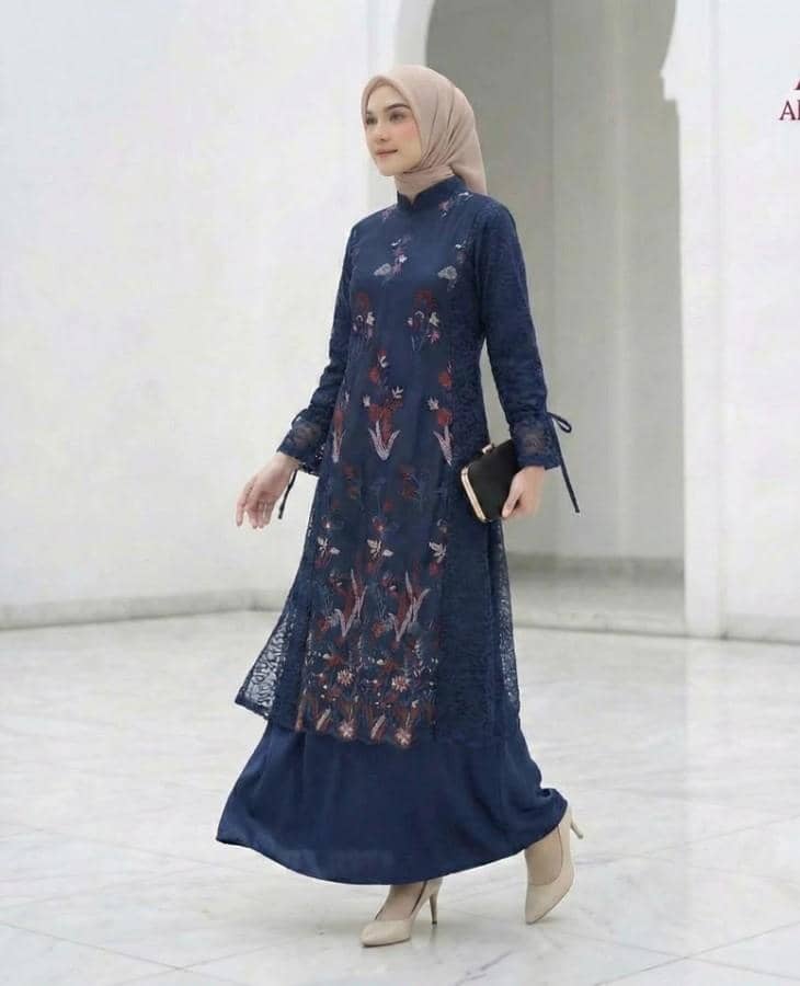 gamis lebaran 2026 model brokat modern