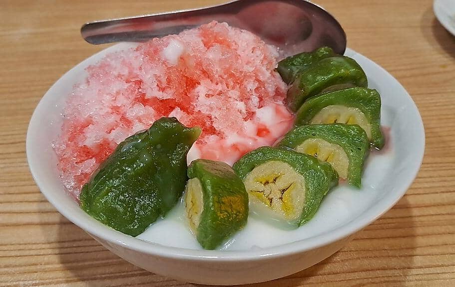 ilustrasi es pisang ijo