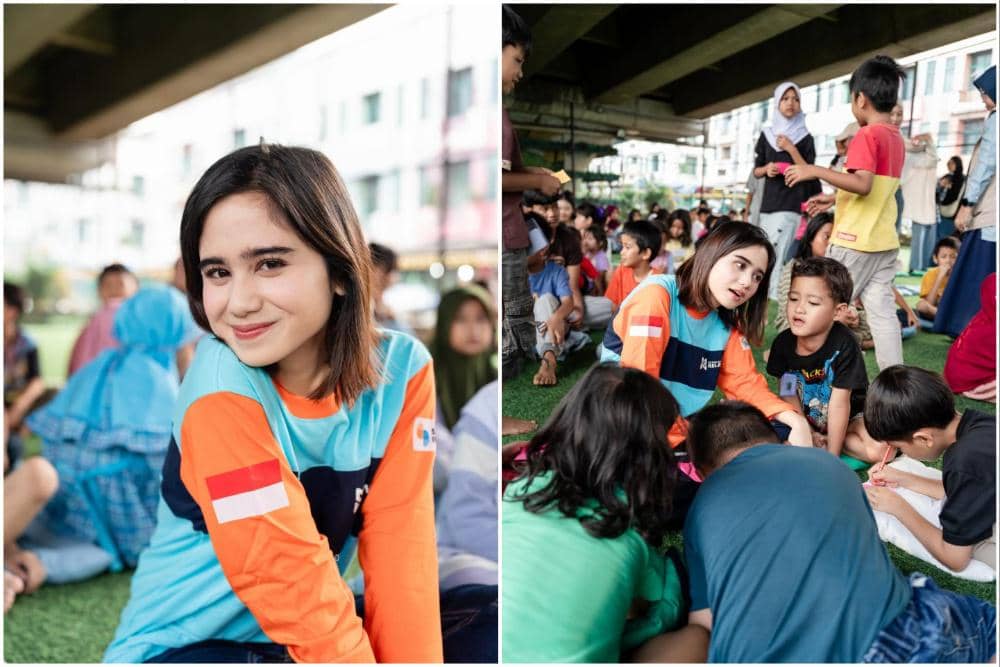 10 Potret Tissa Biani jadi Relawan di Sekolah Relawan, Humble Banget!