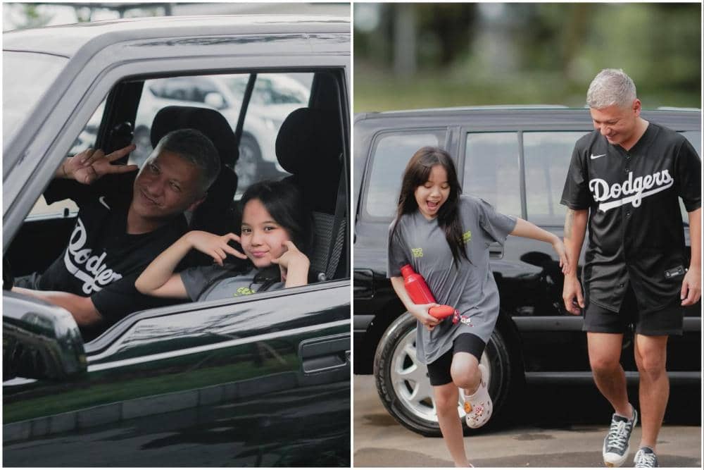 10 Potret Gading Marten ajak Gempi Jalan-jalan dengan Mobil Tahun 1995