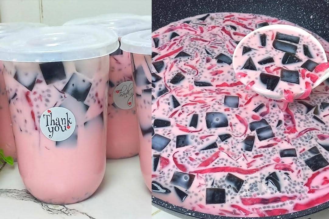 ilustrasi es jelly cincau cocopandan