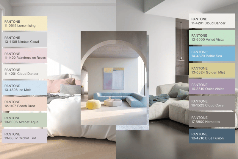 ilustrasi warna-warna yang cocok dengan cloud dancer