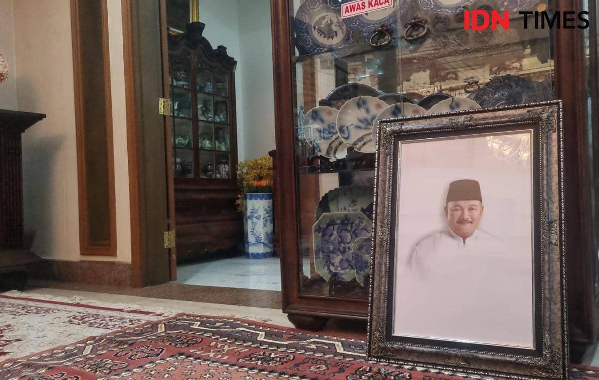 Rumah duka mantan Gubernur Sumsel Alex Noerdin di Jalan Merdeka Palembang