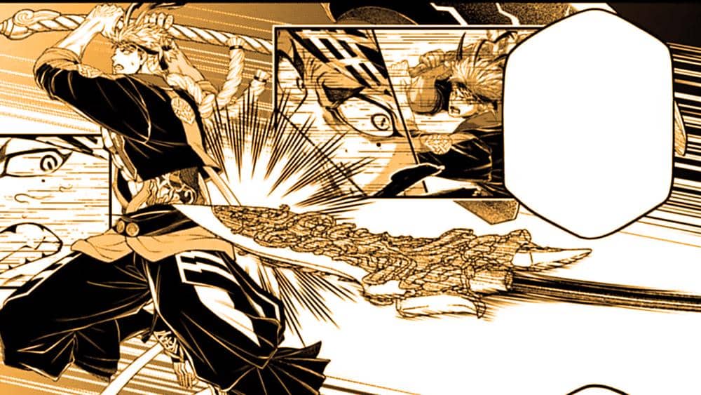 Kintoki saat hampir terkena Gungnir - Record of Ragnarok