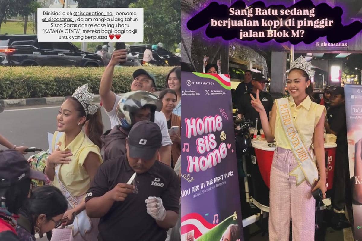 artis bagi-bagi makanan berbuka puasa