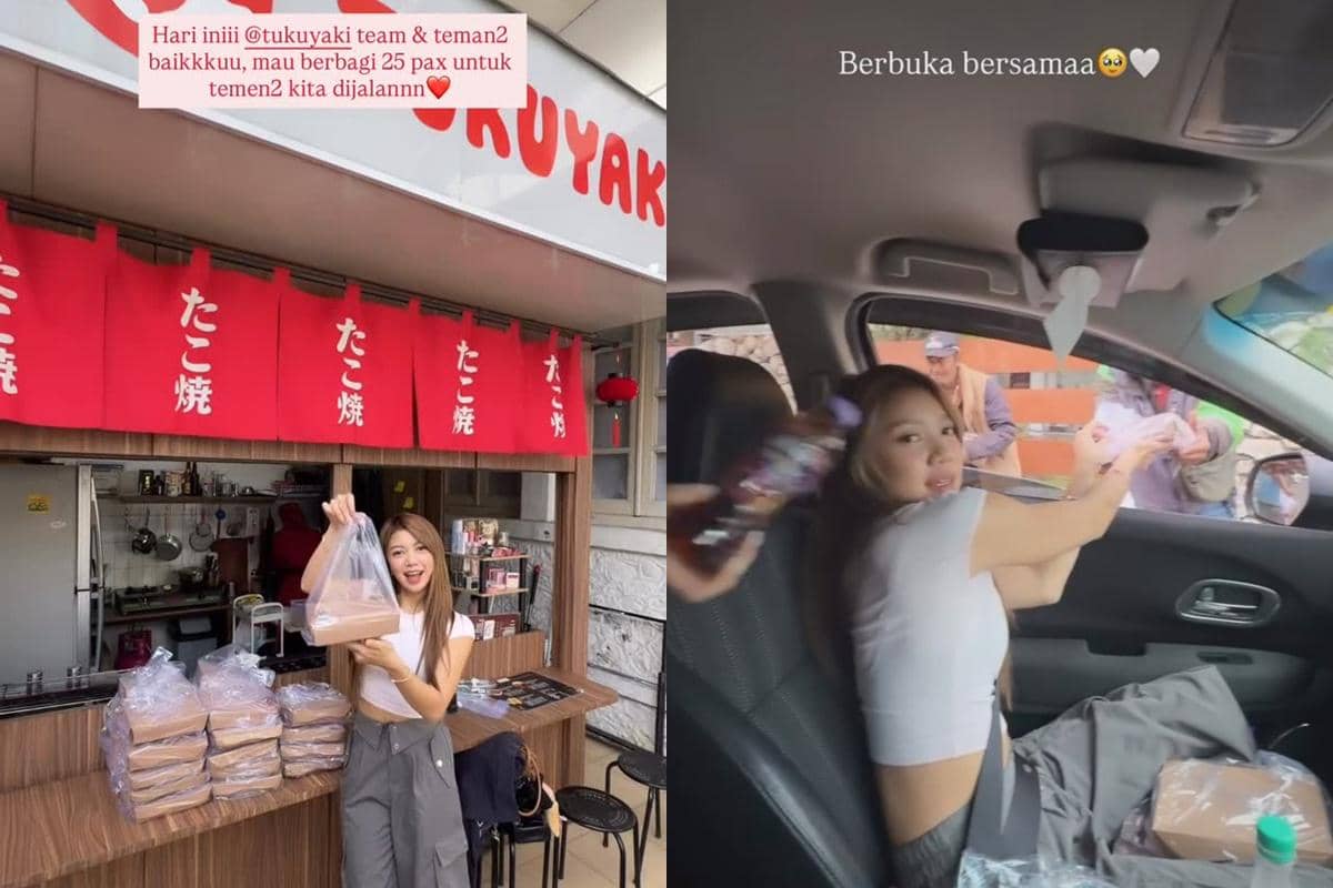 artis bagi-bagi makanan berbuka puasa