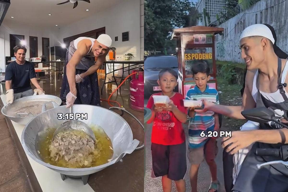 artis bagi-bagi makanan berbuka puasa