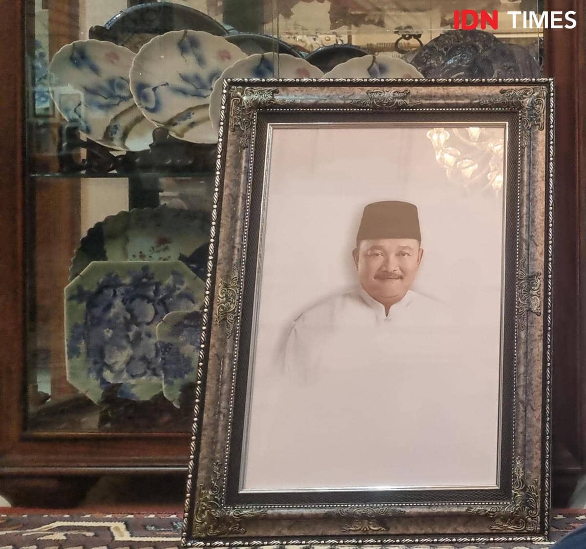 Rumah duka mantan Gubernur Sumsel Alex Noerdin di Jalan Merdeka Palembang. 