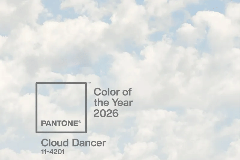 ilustrasi warna cloud dancer yang tren untuk baju Lebaran 2026 