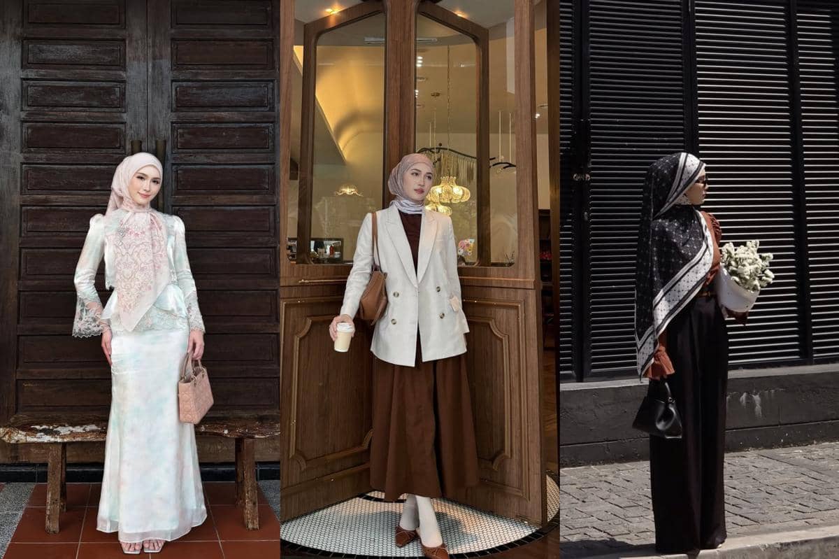8 Mix and Match Hijab Motif ala Asyalliee Ahmad, Standout saat Lebaran!