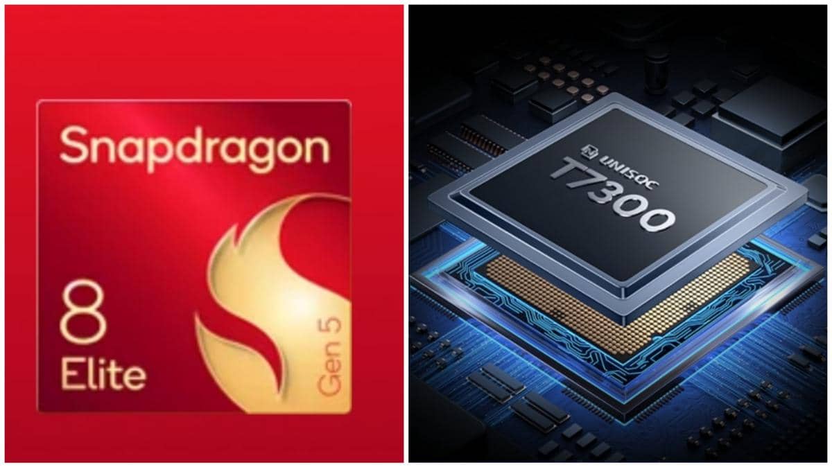 ilustrasi prosesor Qualcomm Snapdragon 8 Elite Gen 5 + ilustrasi prosesor Unisoc T7300