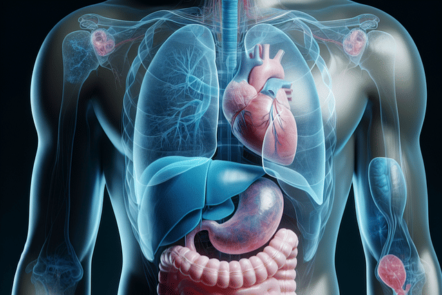 ilustrasi organ tubuh manusia, termasuk hati