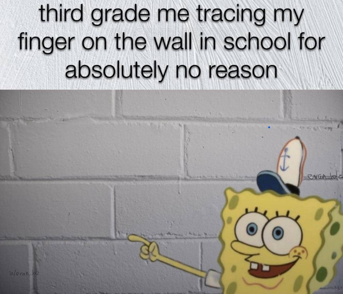 meme SpongeBob tentang dinding