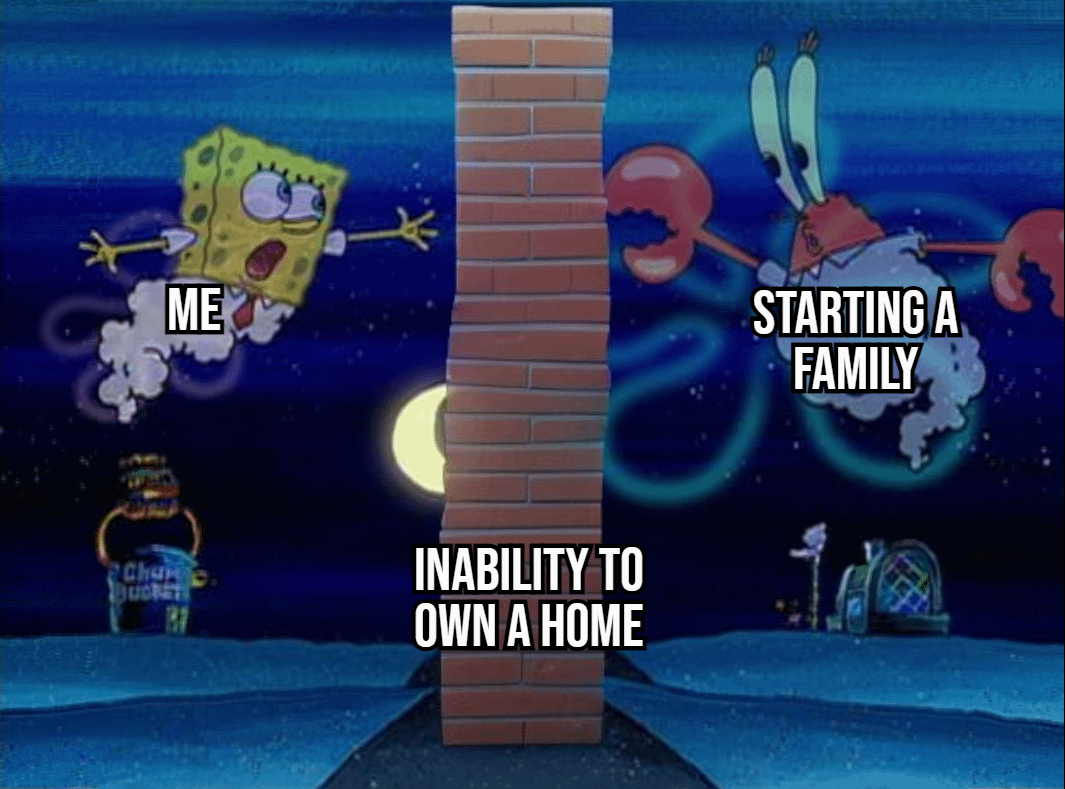 meme SpongeBob tentang dinding