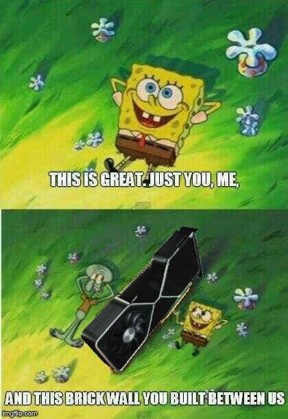 meme SpongeBob tentang dinding