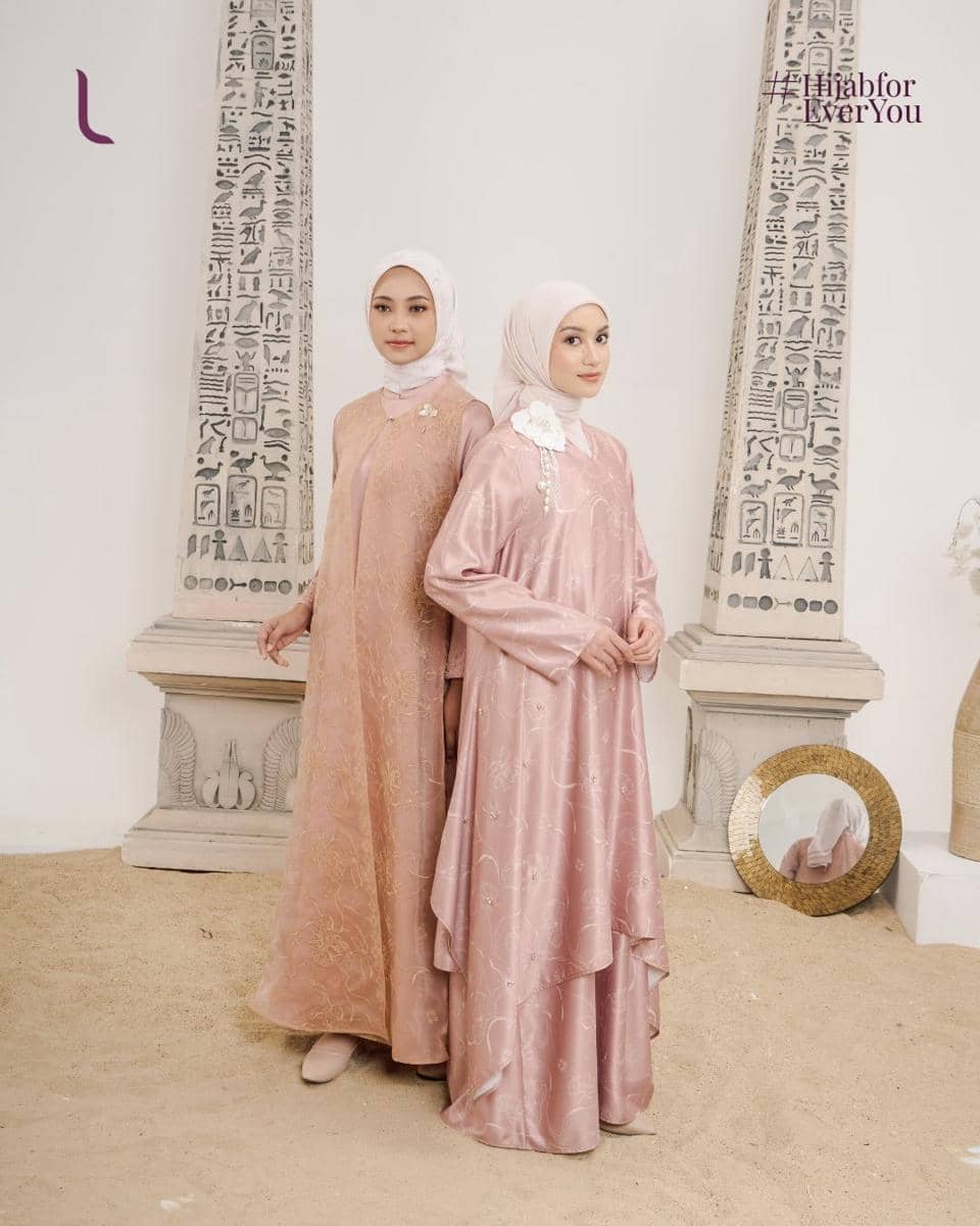 Inspirasi gamis lebaran 2026 warna pastel