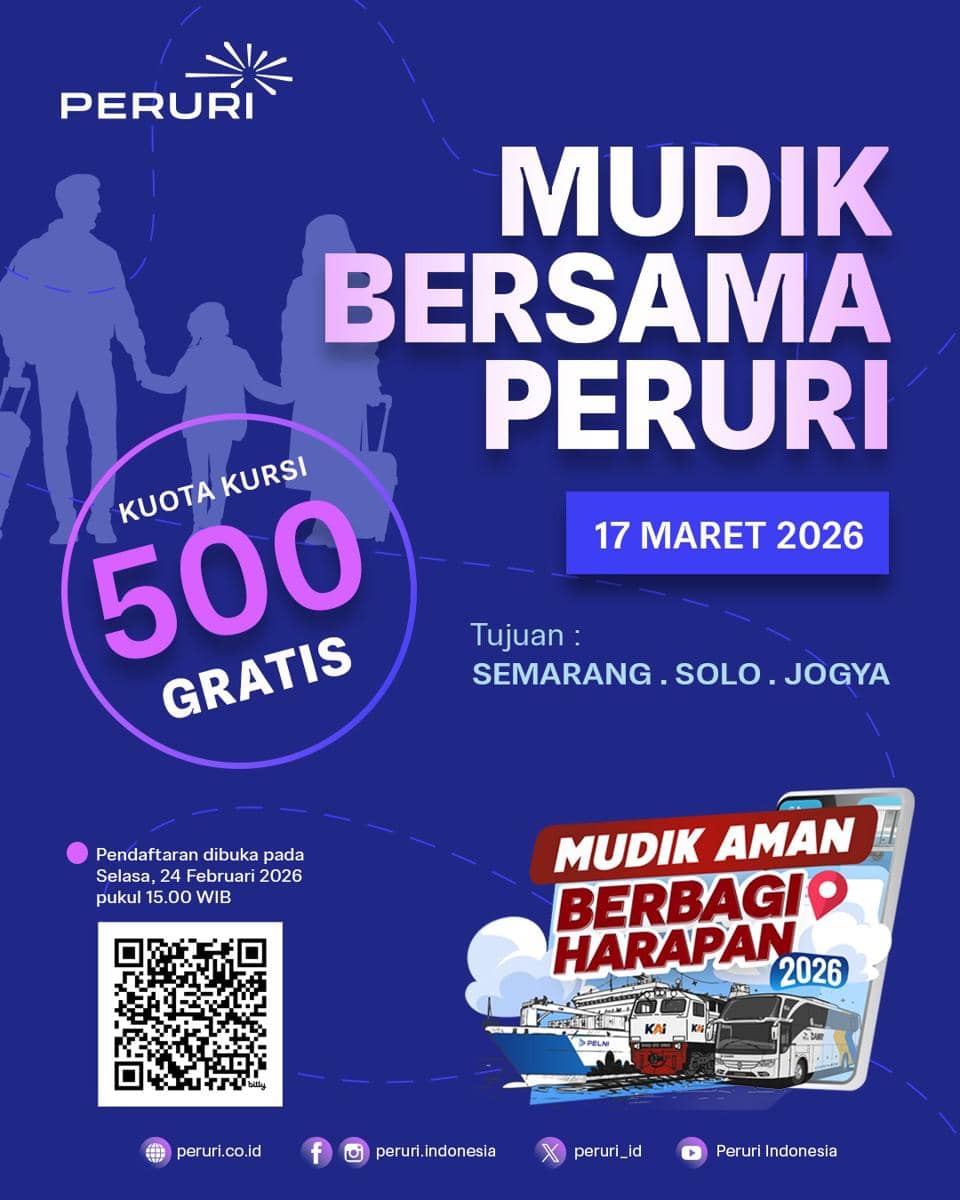 Mudik Gratis Peruri 2026 Resmi Dibuka, Cek Info Lengkapnya