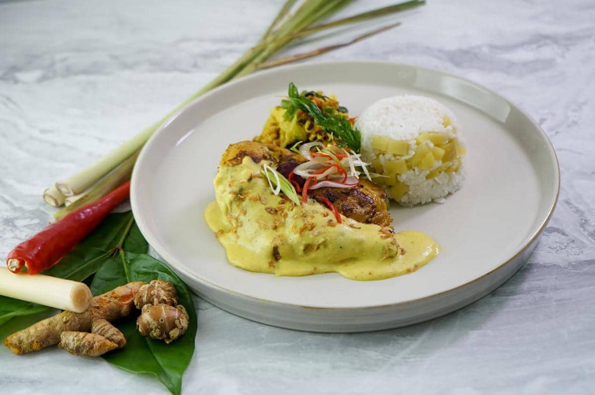 ilustrasi bumbu kunyit dan serai