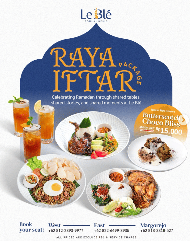 Informasi paket buka puasa di Le Blé Boulangerie.