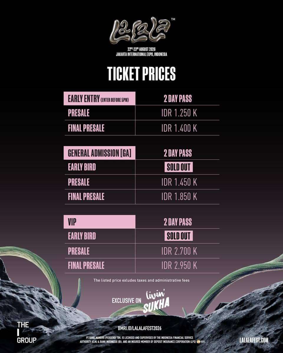 harga tiket LaLaLa Fest 2026