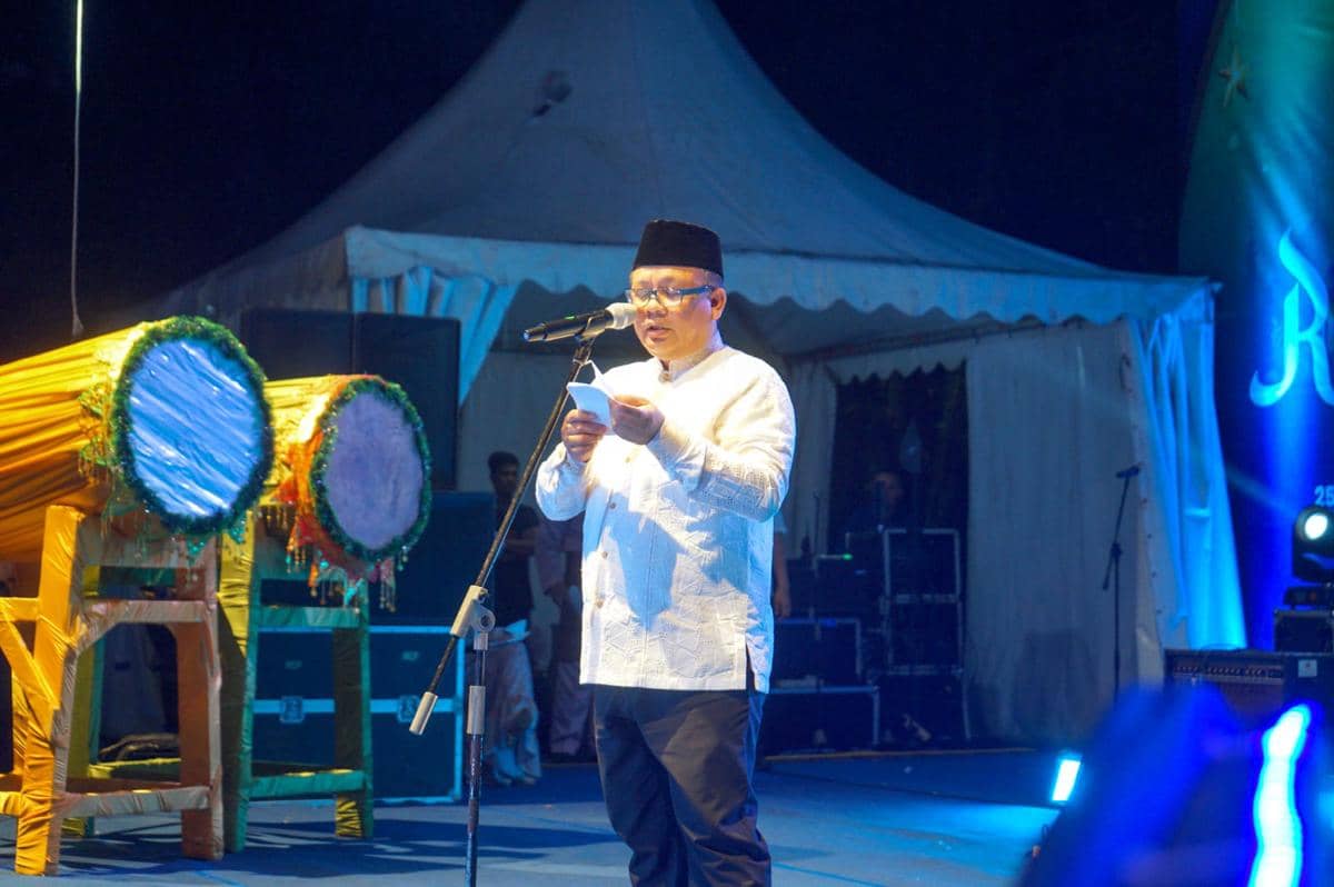 Kepala Dinas Pendidikan dan Kebudayaan Kota Medan Benny Sinomba Siregar dalam laporannya peresmian Ramadan Fair Kota Medan (Dok. Diskominfo Medan)