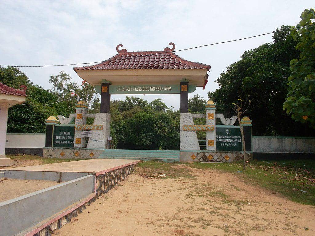 Gerbang masuk ke area Hutan Kera Nepa, Kabupaten Sampang, Madura