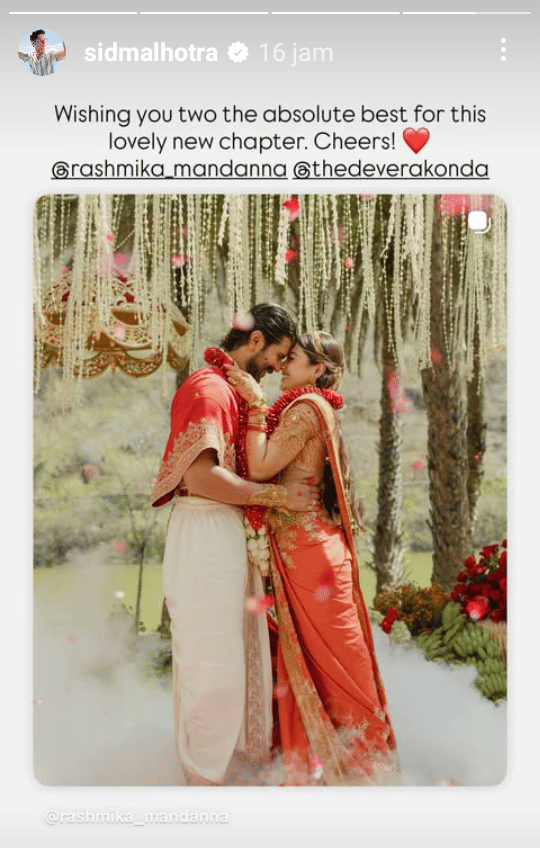 unggahan Sidharth Malhotra (instagram.com/sidmalhotra)