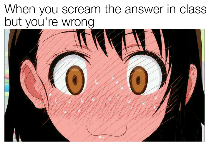 meme anime tentang momen memalukan