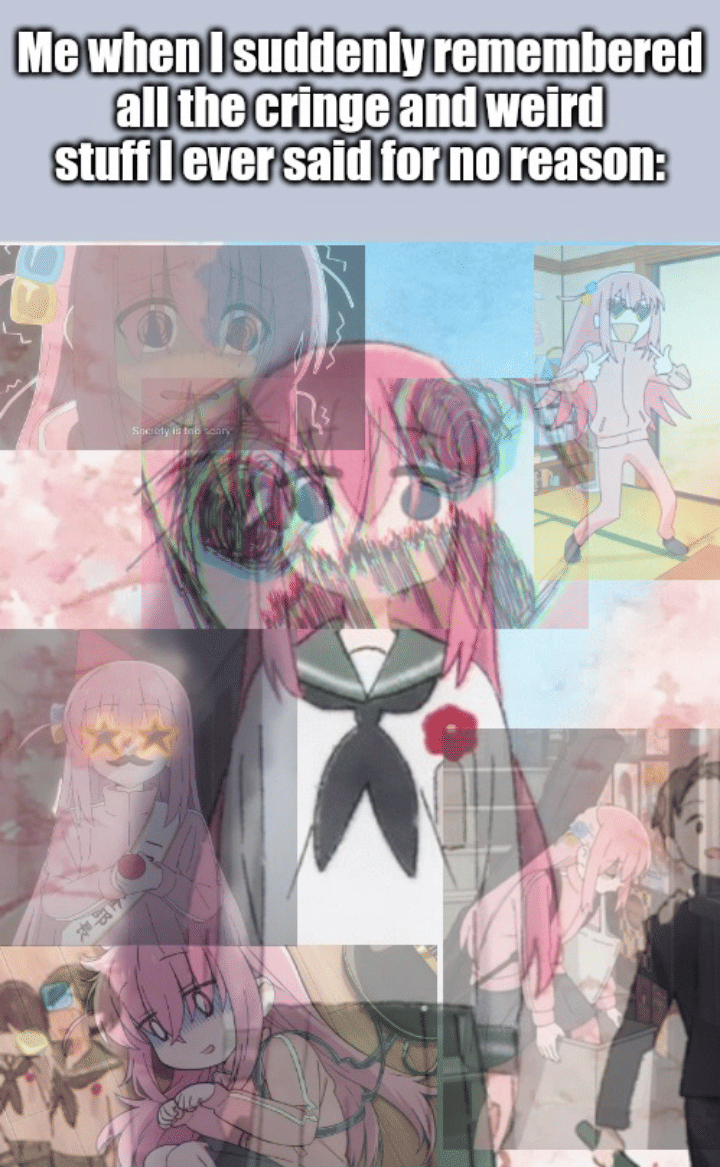 meme anime tentang momen memalukan