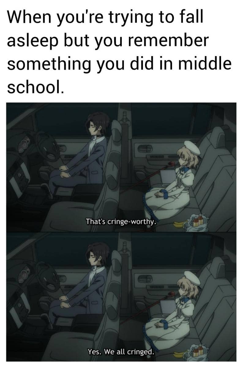 meme anime tentang momen memalukan