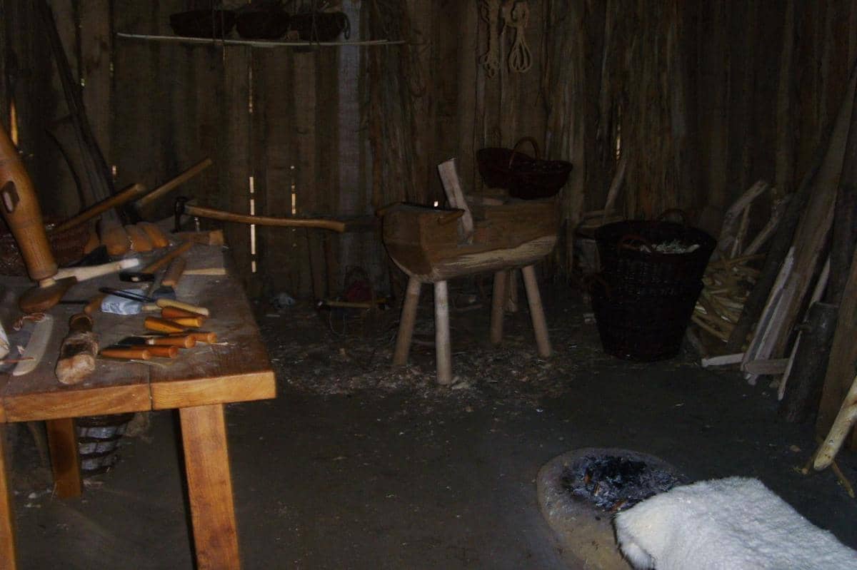 Ilustrasi bengkel kuno zaman viking, Kota Ribe, Denmark