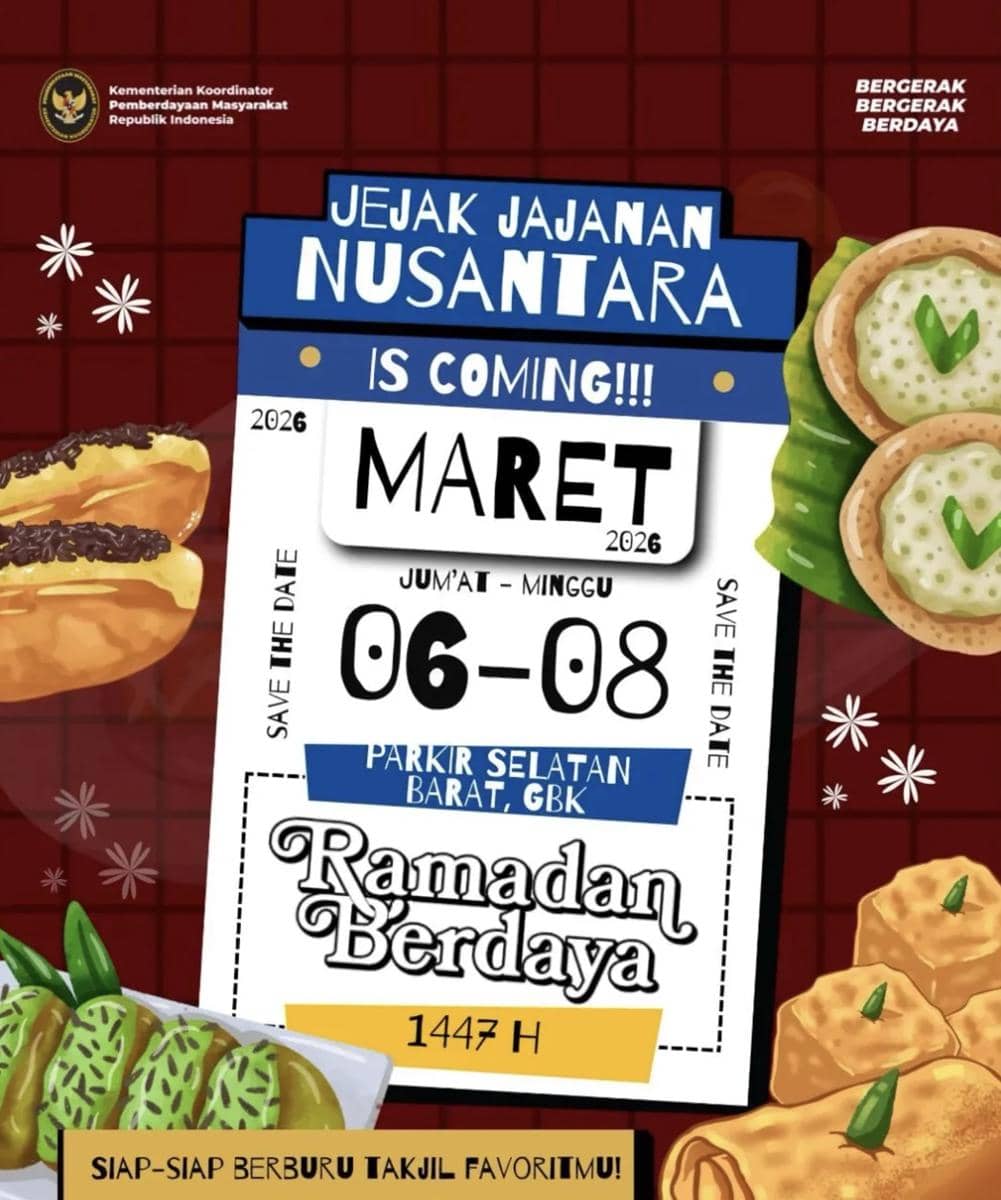 Poster Festival Jejak Jajan Nusantara yang diselenggarakan di Jakarta oleh Kemenko PM (dok. Instagram/kemenkopmri)