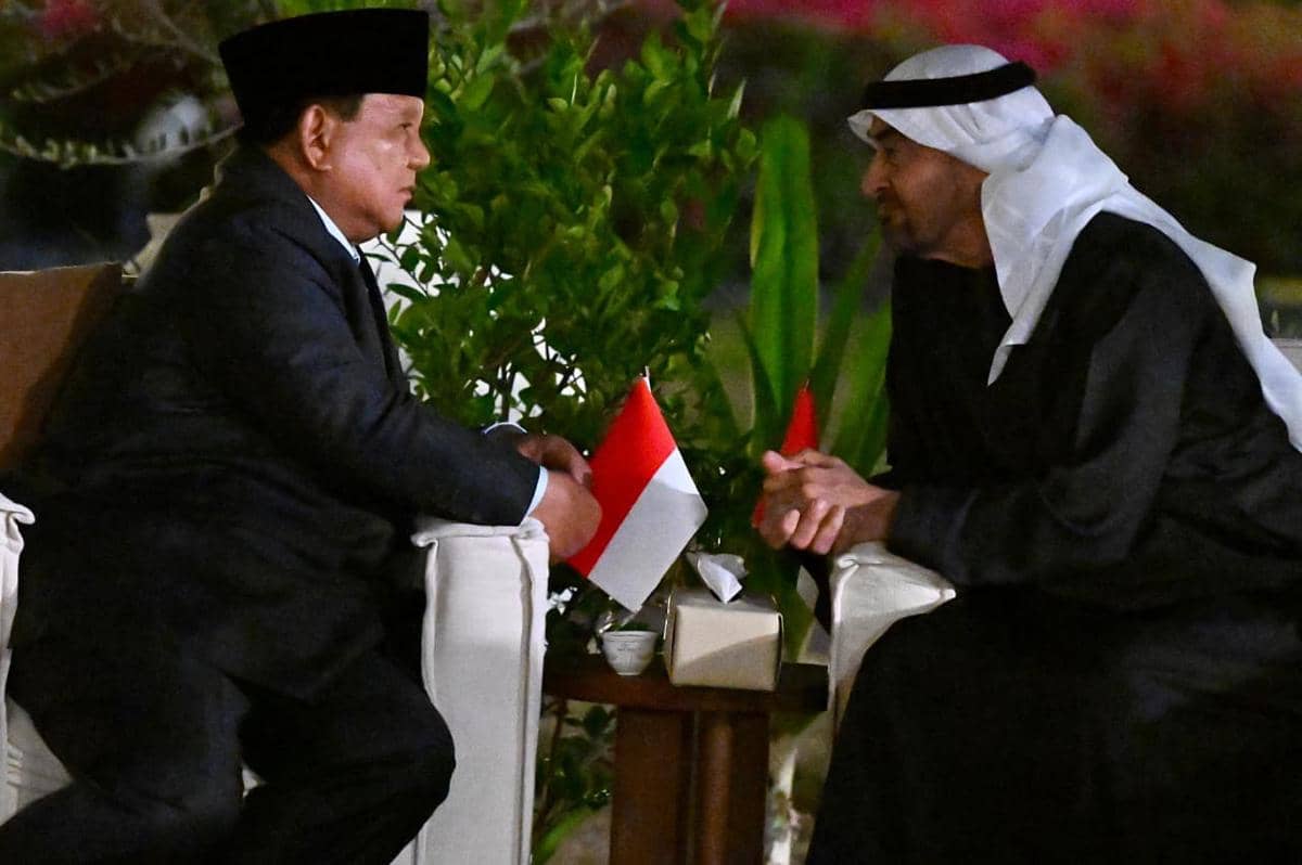 Presiden Prabowo Subianto bertemu dengan Presiden Persatuan Emirat Arab (PEA), Sheikh Mohammed bin Zayed Al Nahyan (MBZ) (dok. BPMI Sekretariat Presiden)